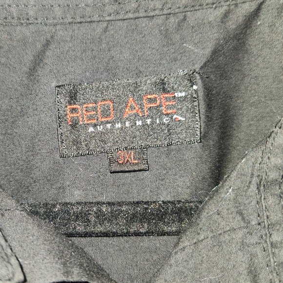 Red Ape Authentic Mens‎ Short Sleeve Black Button Down Shirt Size 3XL - Picture 4 of 10